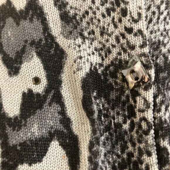 Charlotte Tarantola Snakeskin Print rhinestone accented sweater - Picture 6 of 8